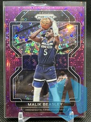 2021-22 Panini Prizm Malik Beasley #98 Fast Break 54/75 Purple Disco SP Minnesota